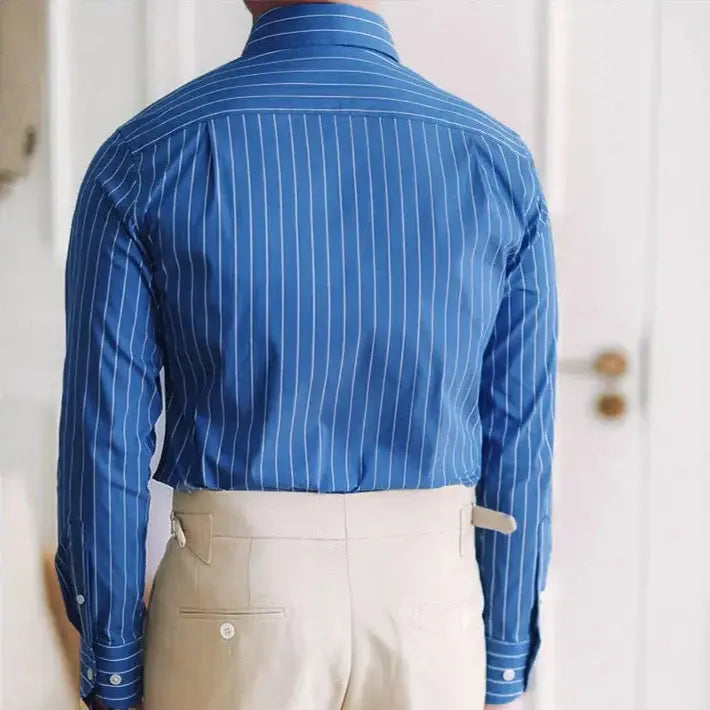 Camisa Social Listrada de Algodão Masculina