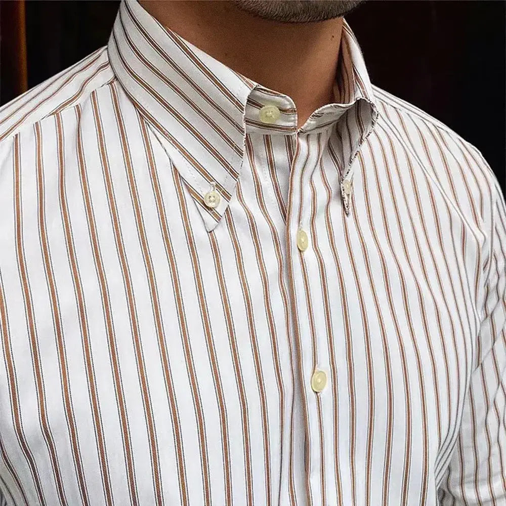Camisa Social Listrada de Algodão Masculina