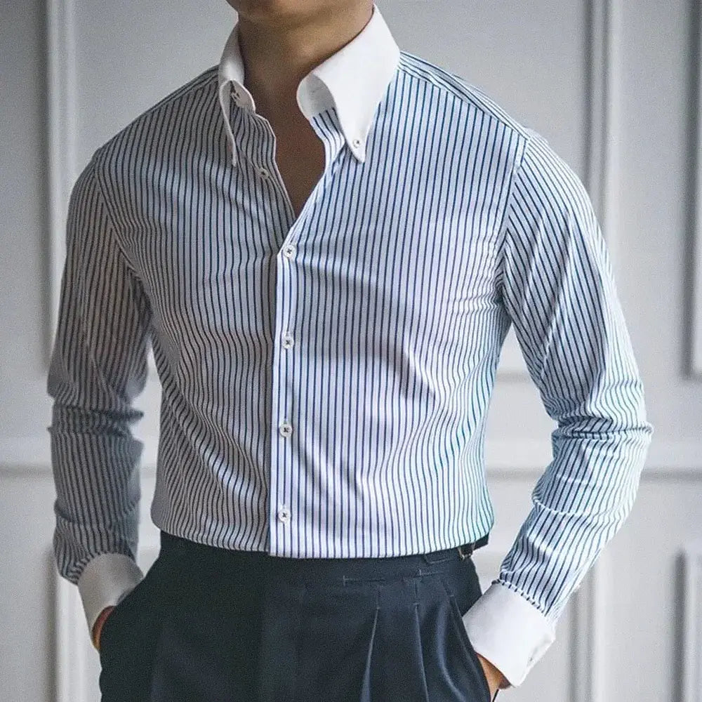 Camisa Social Listrada Masculina
