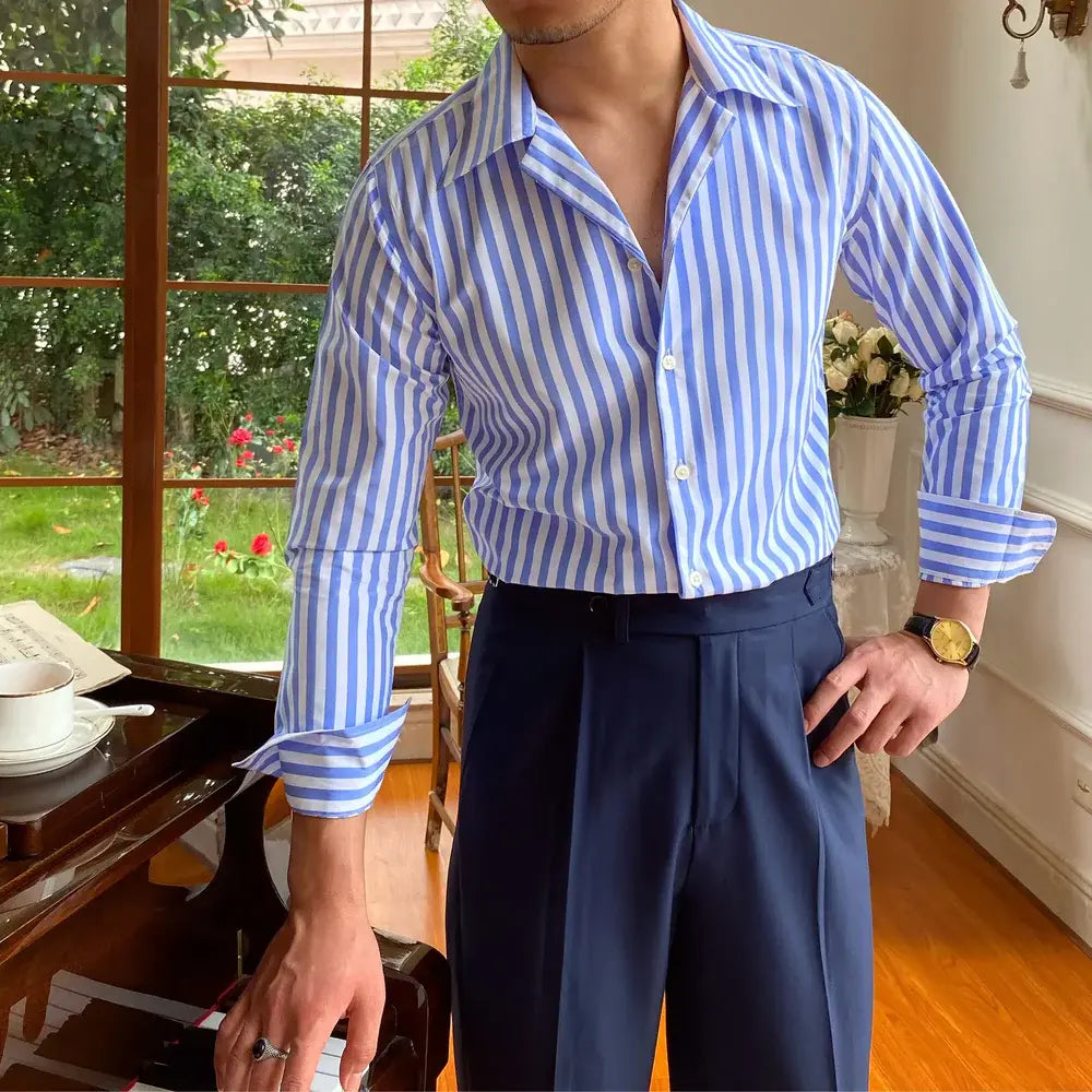 Camisa Social Masculina Listrada
