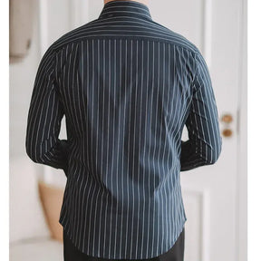 Camisa Social Listrada de Algodão Masculina