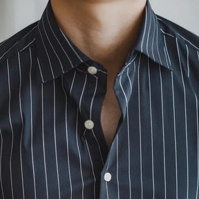 Camisa Social Listrada de Algodão Masculina