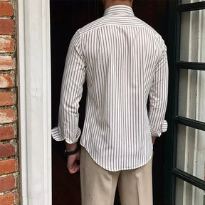 Camisa Social Listrada de Algodão Masculina
