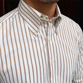 Camisa Social Listrada de Algodão Masculina