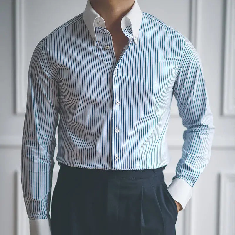 Camisa Social Listrada Masculina